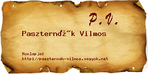 Paszternák Vilmos névjegykártya
